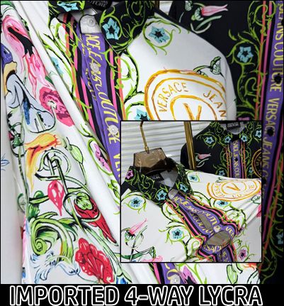 Men's Versace white Italian yarn dyed cotton shirt with branded buttons
