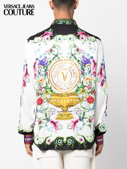 Versace white premium cotton lycra shirt for men regular fit
