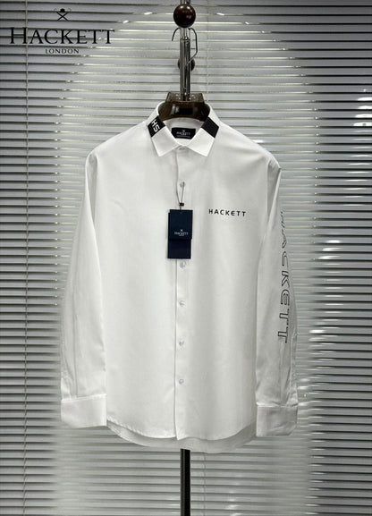 Hackett London white premium cotton shirt for men regular fit
