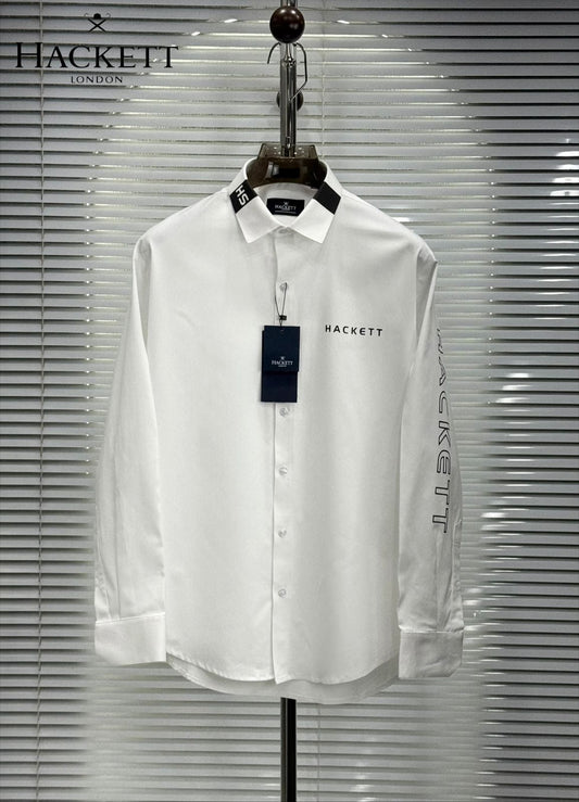 Hackett London white premium cotton shirt for men regular fit

