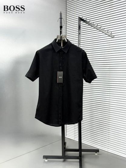 BOSS black premium linen cotton shirt for men regular fit
