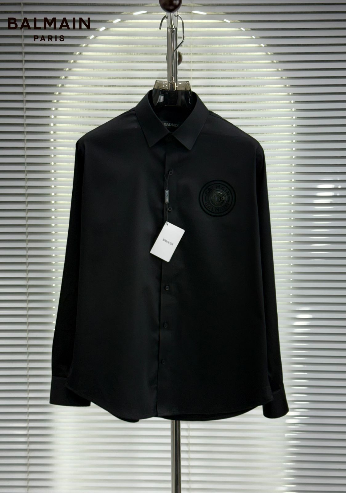 Balmain black premium Raymond cotton shirt for men regular fit
