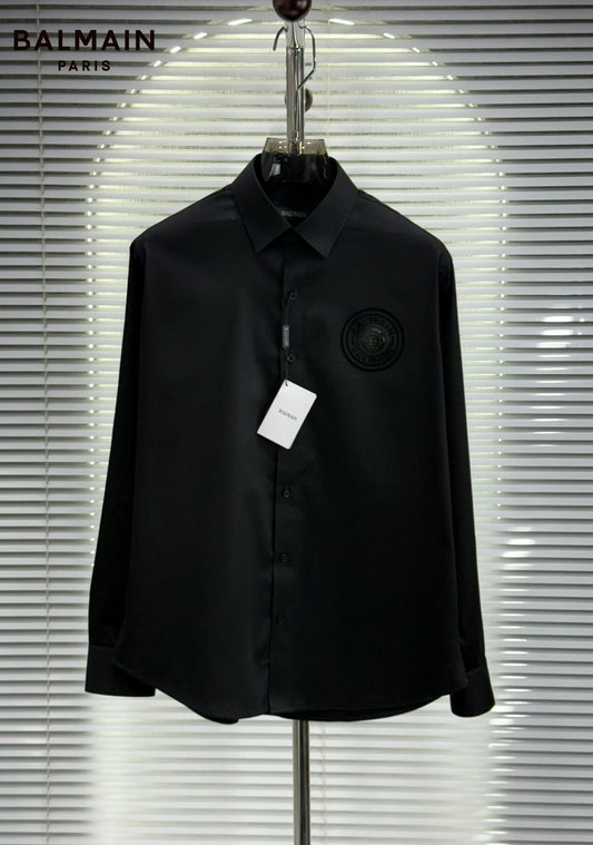 Balmain black premium Raymond cotton shirt for men regular fit
