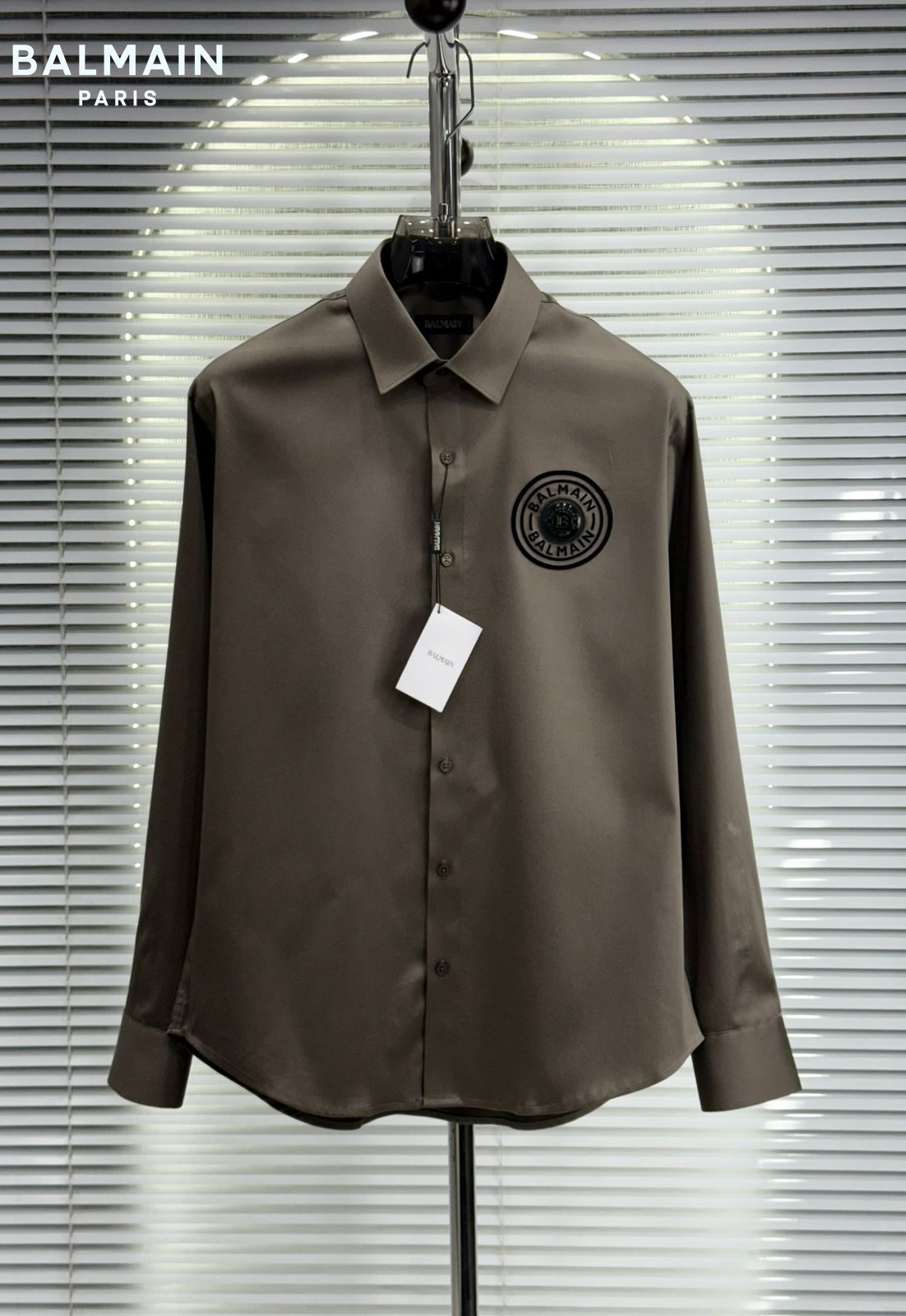 Balmain brown premium Raymond cotton shirt for men regular fit
