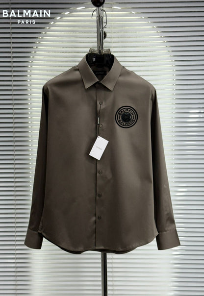 Balmain brown premium Raymond cotton shirt for men regular fit
