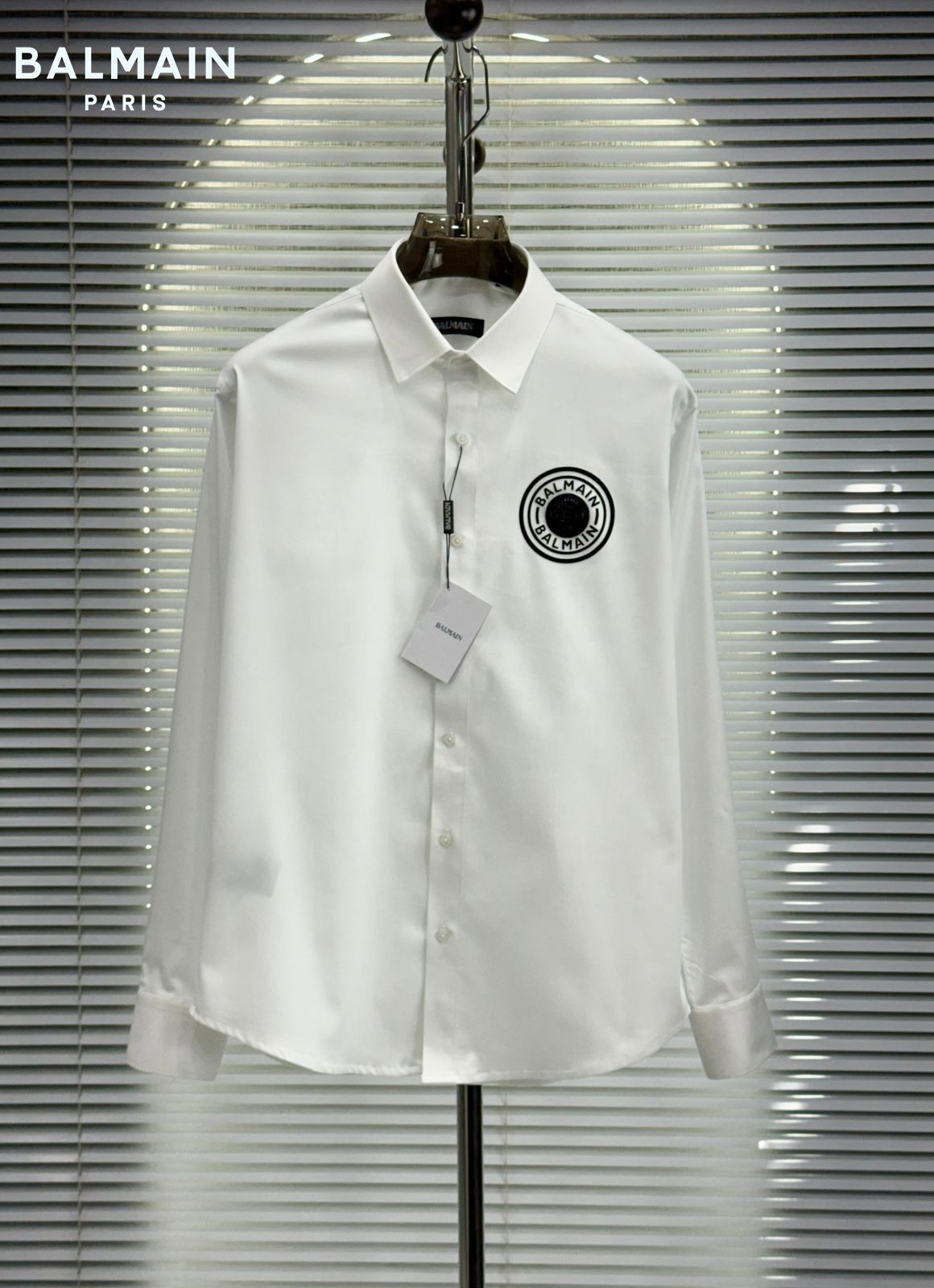 Balmain white premium Raymond cotton shirt for men regular fit
