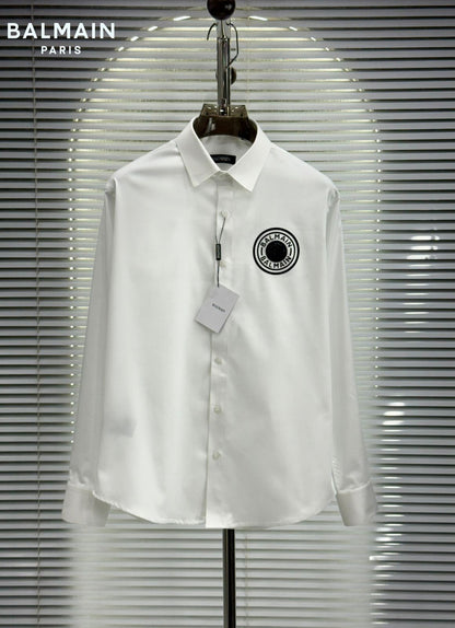 Balmain white premium Raymond cotton shirt for men regular fit
