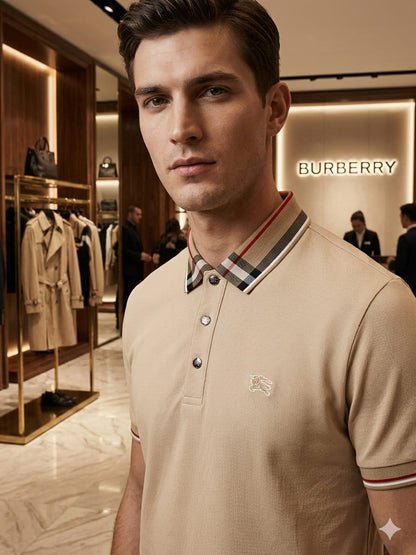 Burberry Beige premium polo t-shirt for smart casual outfits
