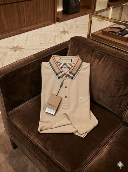 Men's Burberry Beige polo t-shirt in Japanese stitchless fabric
