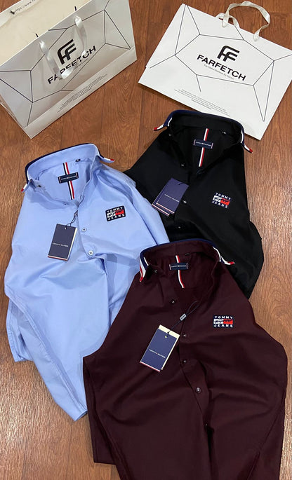 Men's Tommy Hilfiger regular fit Oxford cotton shirt with premium craftsmanship
