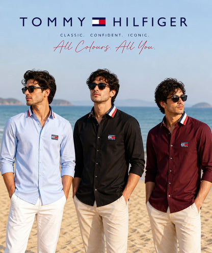 Premium Tommy Hilfiger Oxford cotton shirt for office and business casual wear
