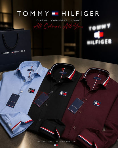 Tommy Hilfiger designer-inspired plus size shirt made from Oxford cotton fabric

