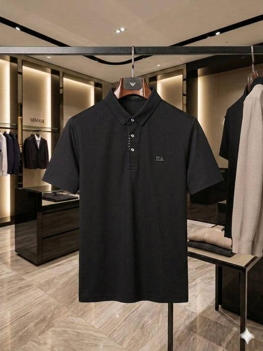 Men's Armani regular fit polo t-shirt with premium stitchless fabric
