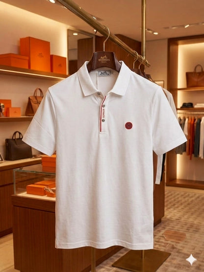 Hermès white luxury polo t-shirt for casual and office wear
