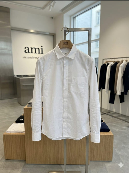 AMI Paris white full sleeve cotton shirt for office and casual wear
