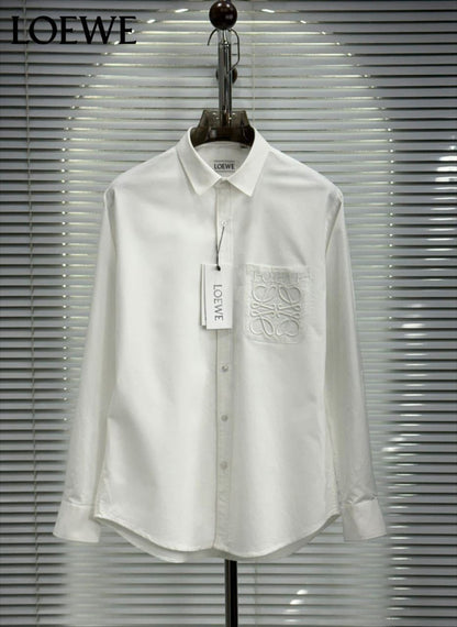 Men's Loewe white regular fit 2-ply Oxford cotton shirt
