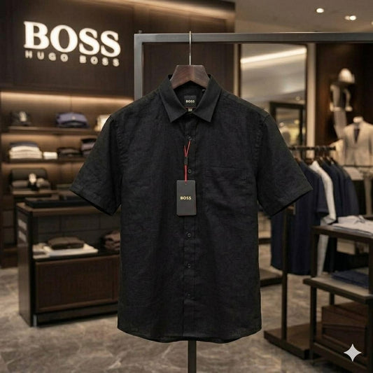 BOSS black breathable summer shirt for everyday wear
