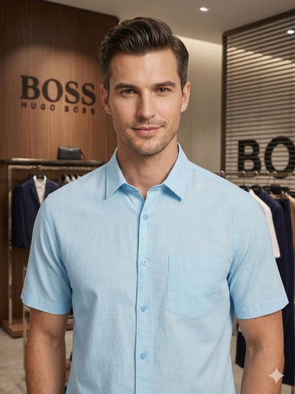 BOSS yellow premium office shirt for men
