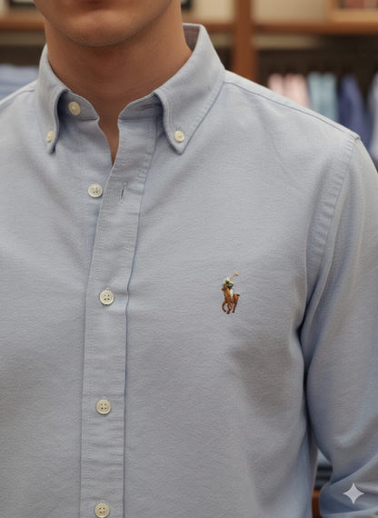 Ralph Lauren sky blue full sleeve Oxford cotton shirt
