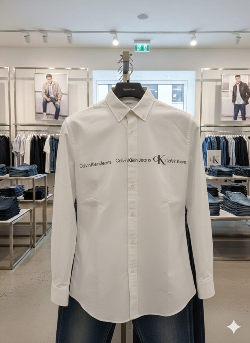Calvin Klein white designer cotton shirt for office and everyday wear
