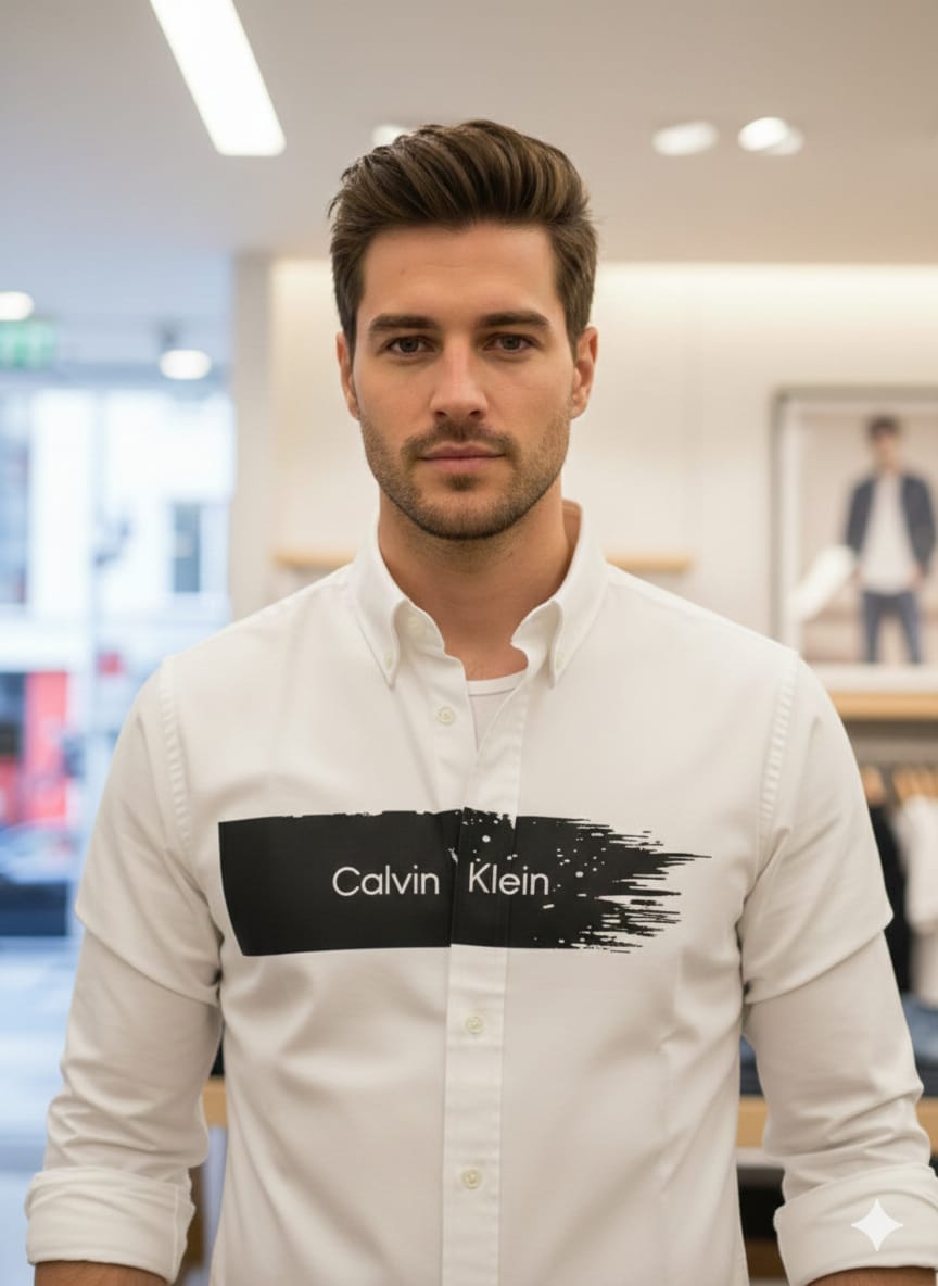 Calvin Klein white premium casual cotton shirt for business casual wear
