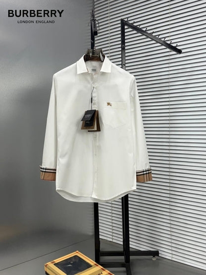 Burberry white premium Oxford cotton regular fit shirt for men
