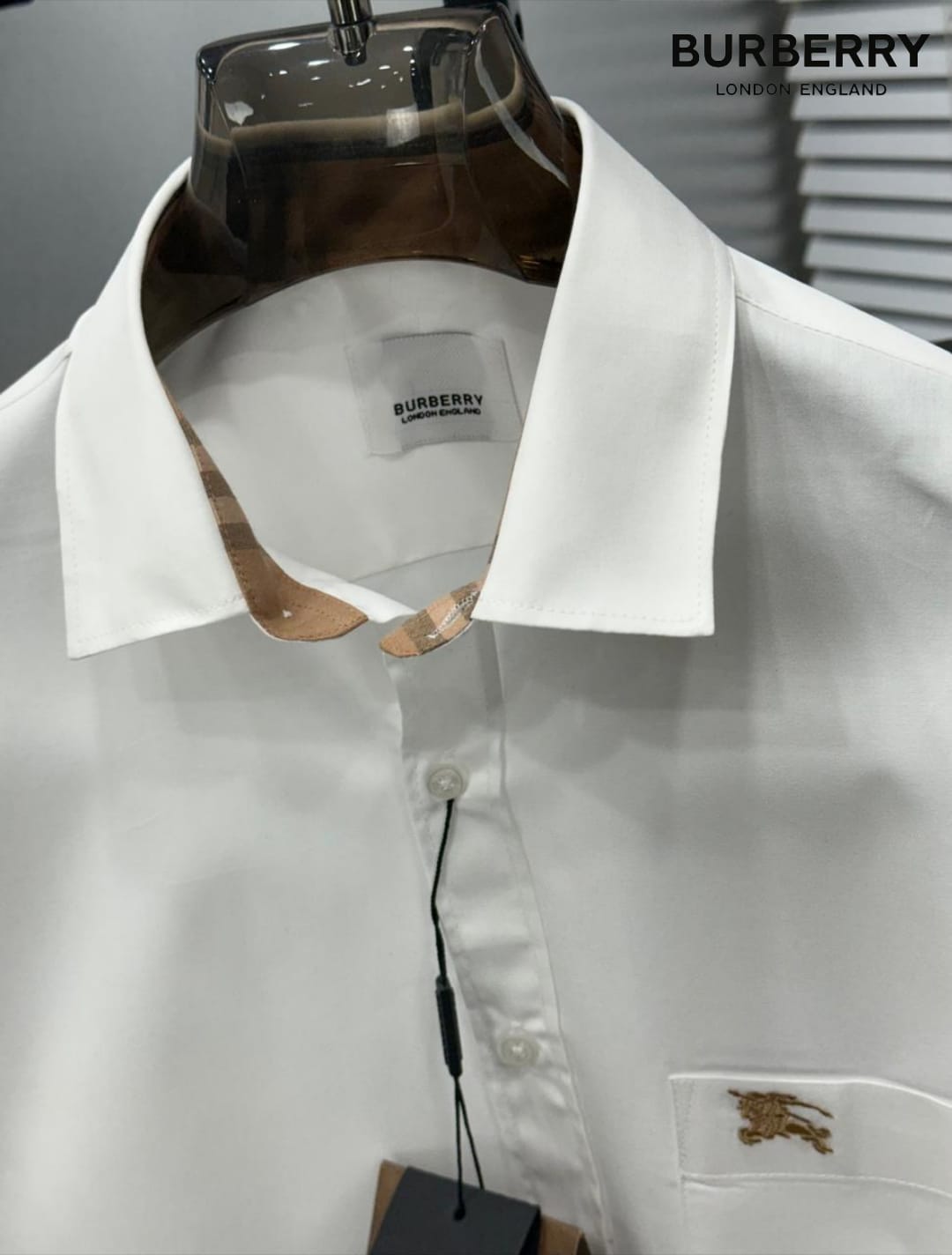 Men's Burberry white full sleeve Oxford cotton designer shirt
