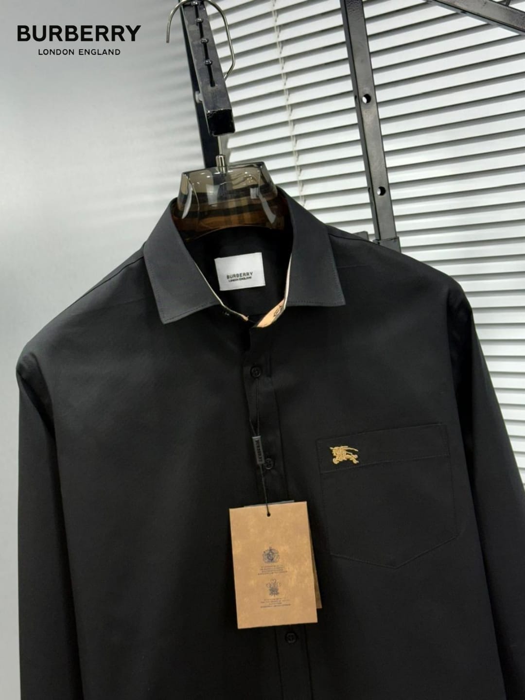 Men's Burberry black full sleeve Oxford cotton designer shirt
