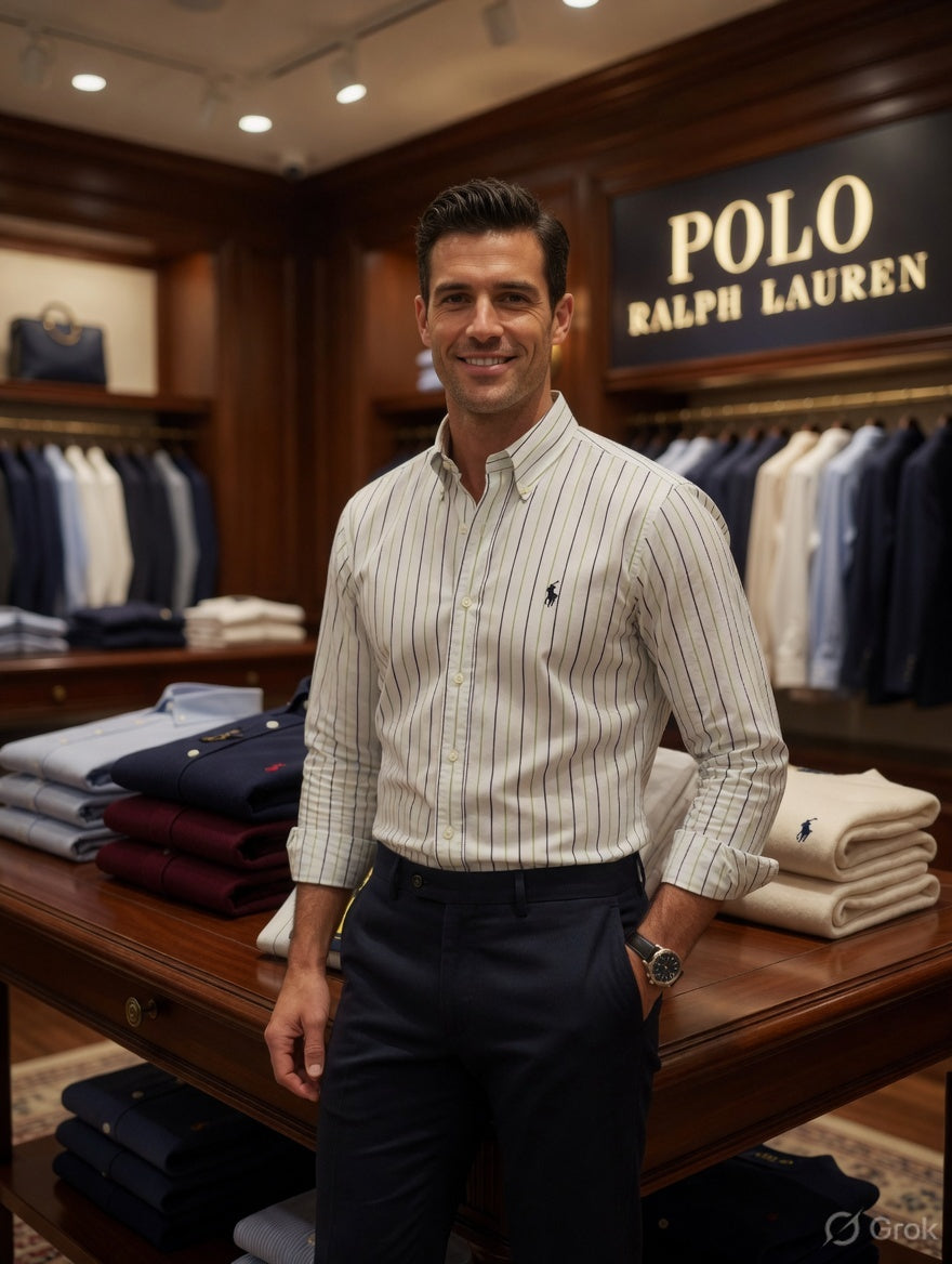 Ralph Lauren white premium cotton formal shirt for office and business casual wear
