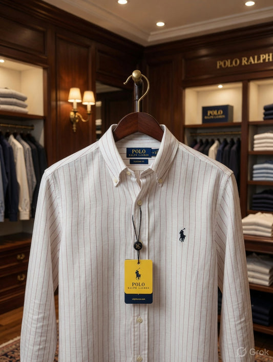 Luxury Ralph Lauren regular fit white cotton shirt for everyday premium fashion

