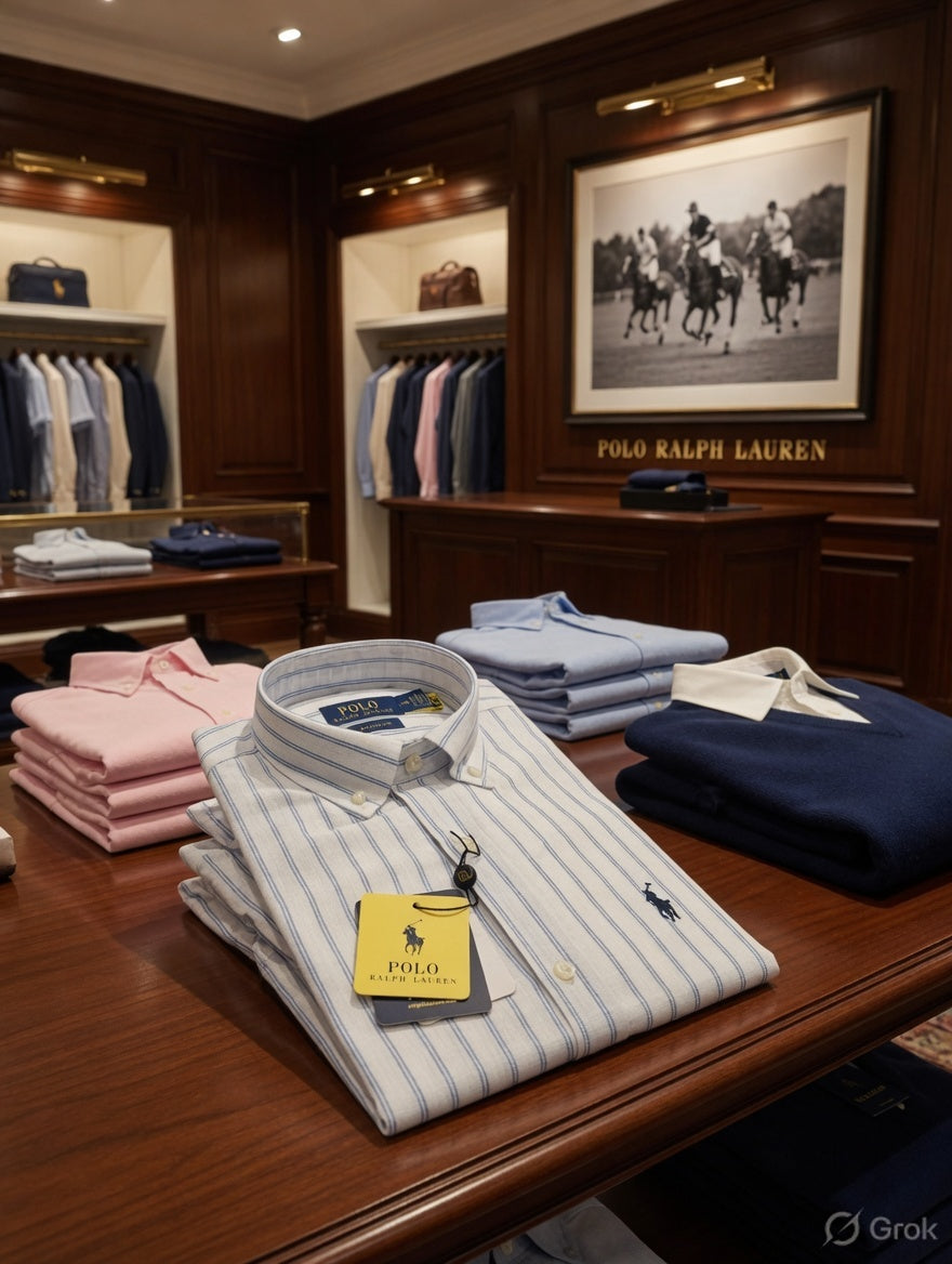 Premium Ralph Lauren men's cotton shirt for office and business casual wear
