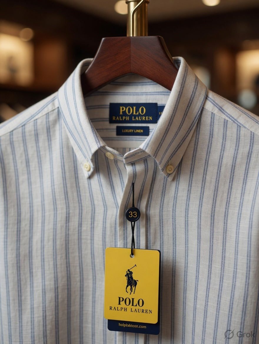Luxury Ralph Lauren regular fit cotton shirt with premium mill-made fabric
