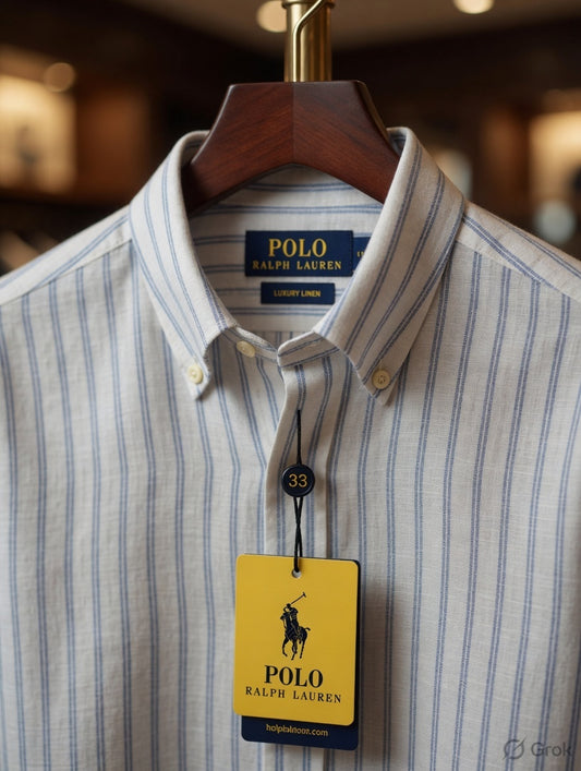 Luxury Ralph Lauren regular fit cotton shirt with premium mill-made fabric
