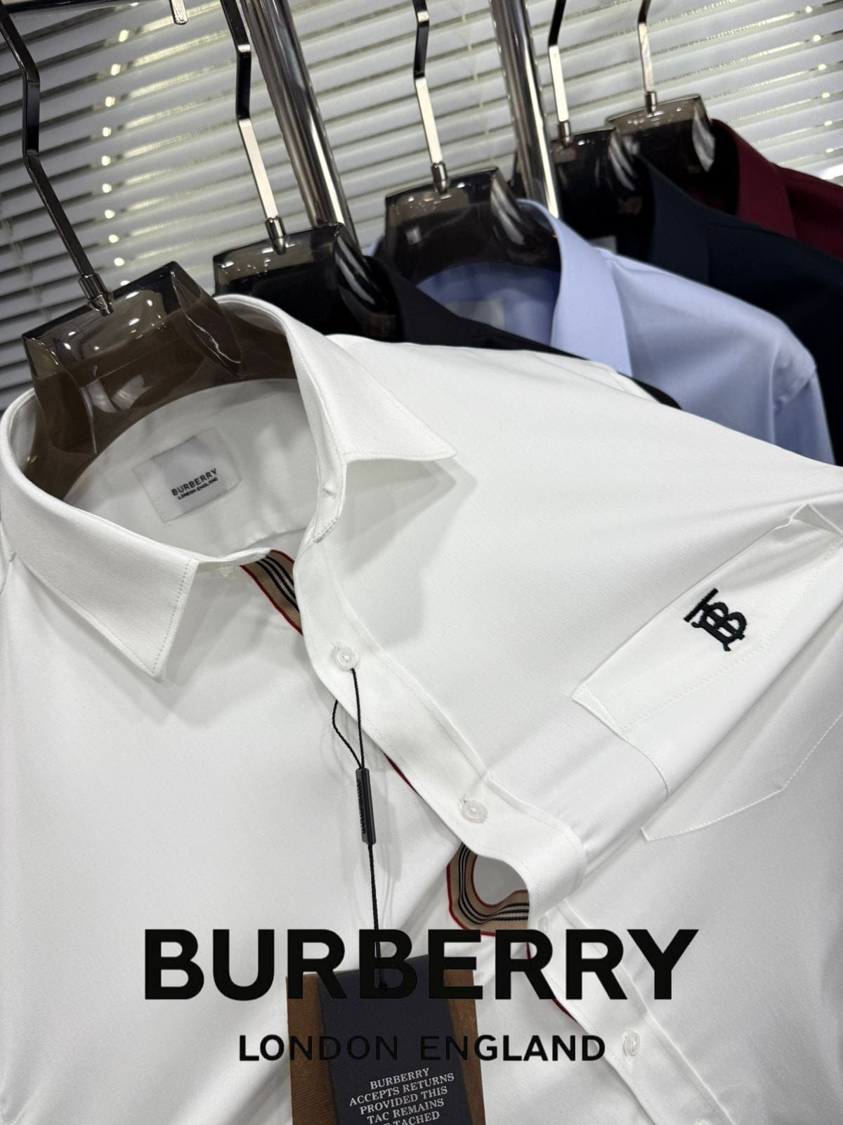 Luxury-inspired Burberry full sleeve Oxford shirts for office and casual wear

