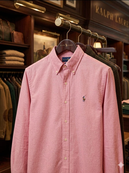 Luxury-inspired Ralph Lauren onion pink Oxford shirt