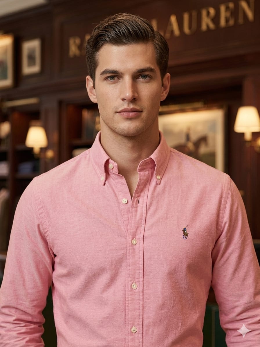 Ralph Lauren men's onion pink cotton Oxford regular fit shirt

