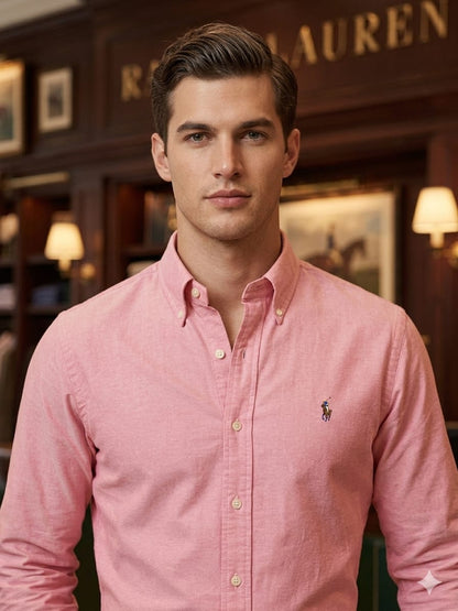 Ralph Lauren men's onion pink cotton Oxford regular fit shirt
