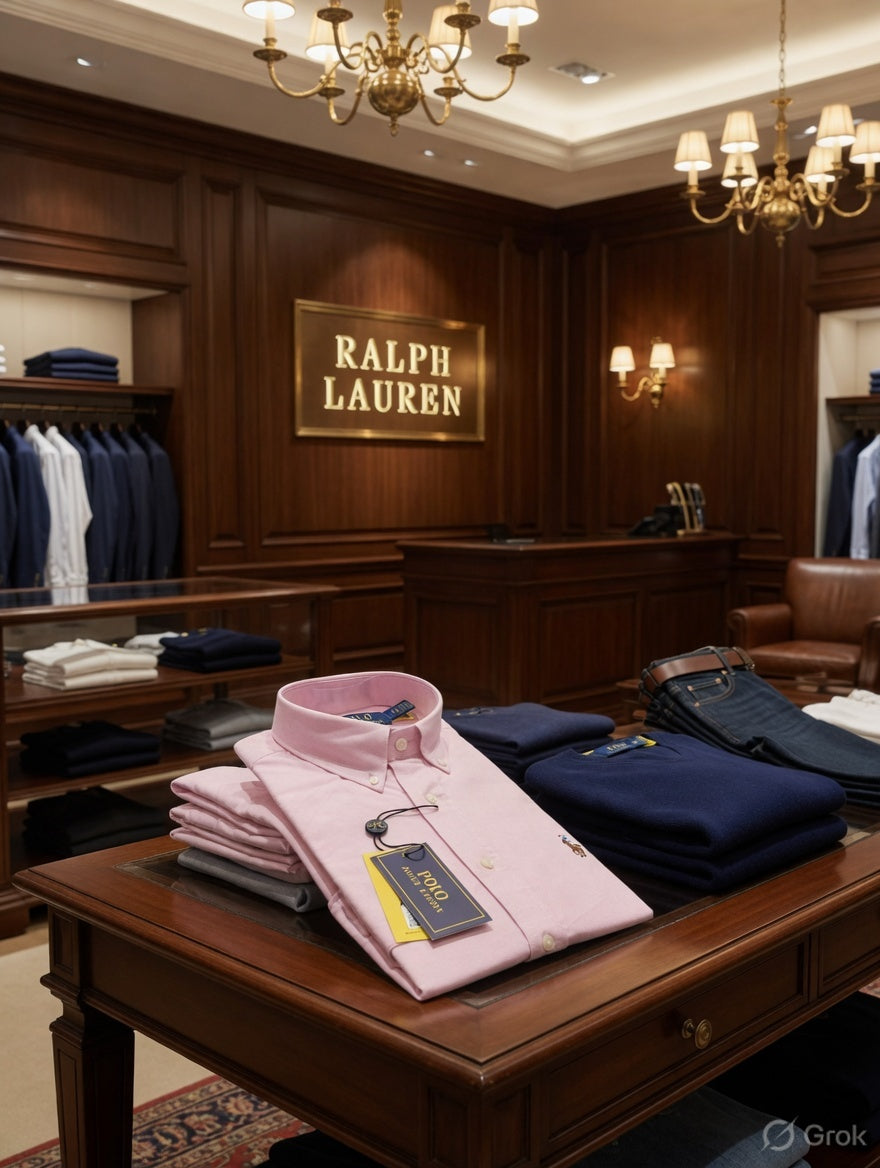 Ralph Lauren pink cotton casual shirt with embossed buttons
