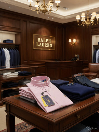 Ralph Lauren pink cotton casual shirt with embossed buttons
