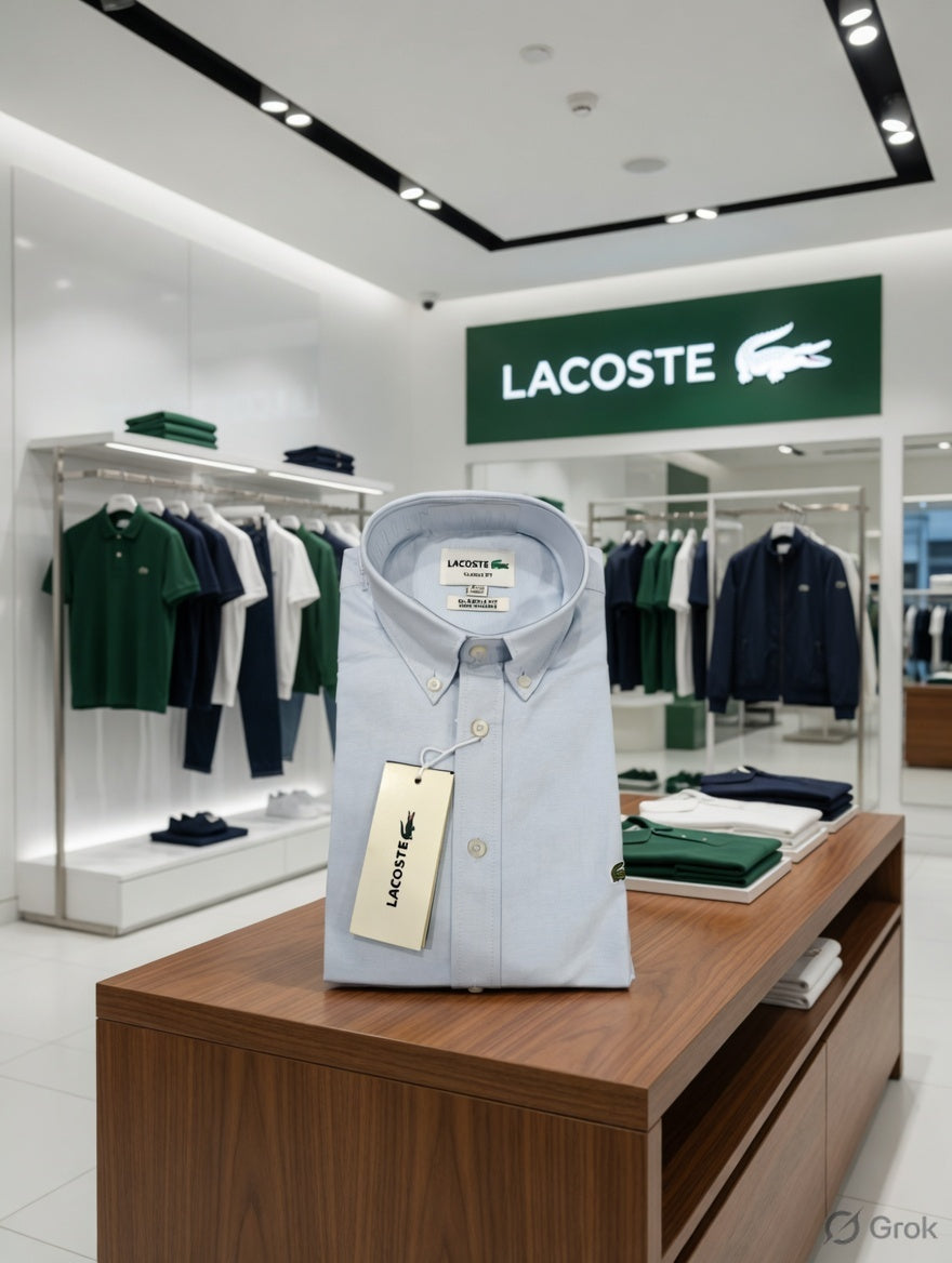 Premium Lacoste sky blue full sleeve Oxford shirt
