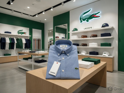 Lacoste blue cotton casual shirt for office wear
