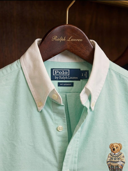 Ralph Lauren sea green cotton Oxford shirt for office and smart casual wear
