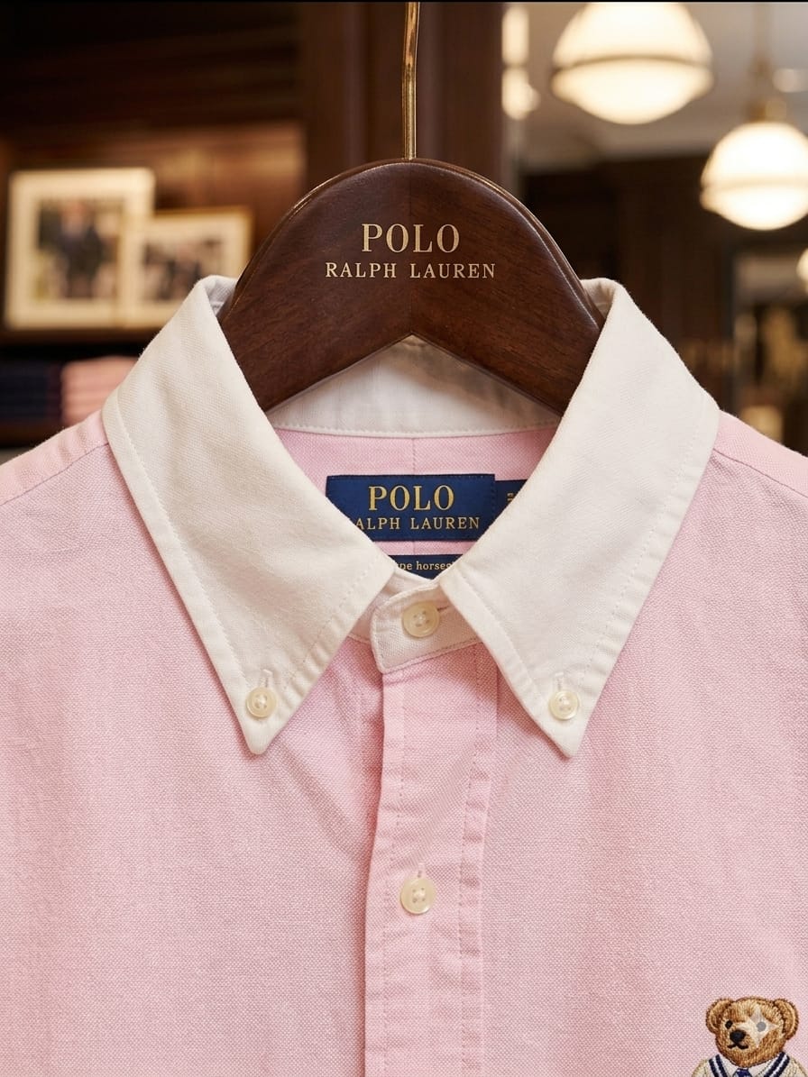 Ralph Lauren pink Oxford cotton shirt for business casual and formal wear
