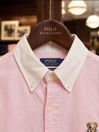 Ralph Lauren pink Oxford cotton shirt for business casual and formal wear
