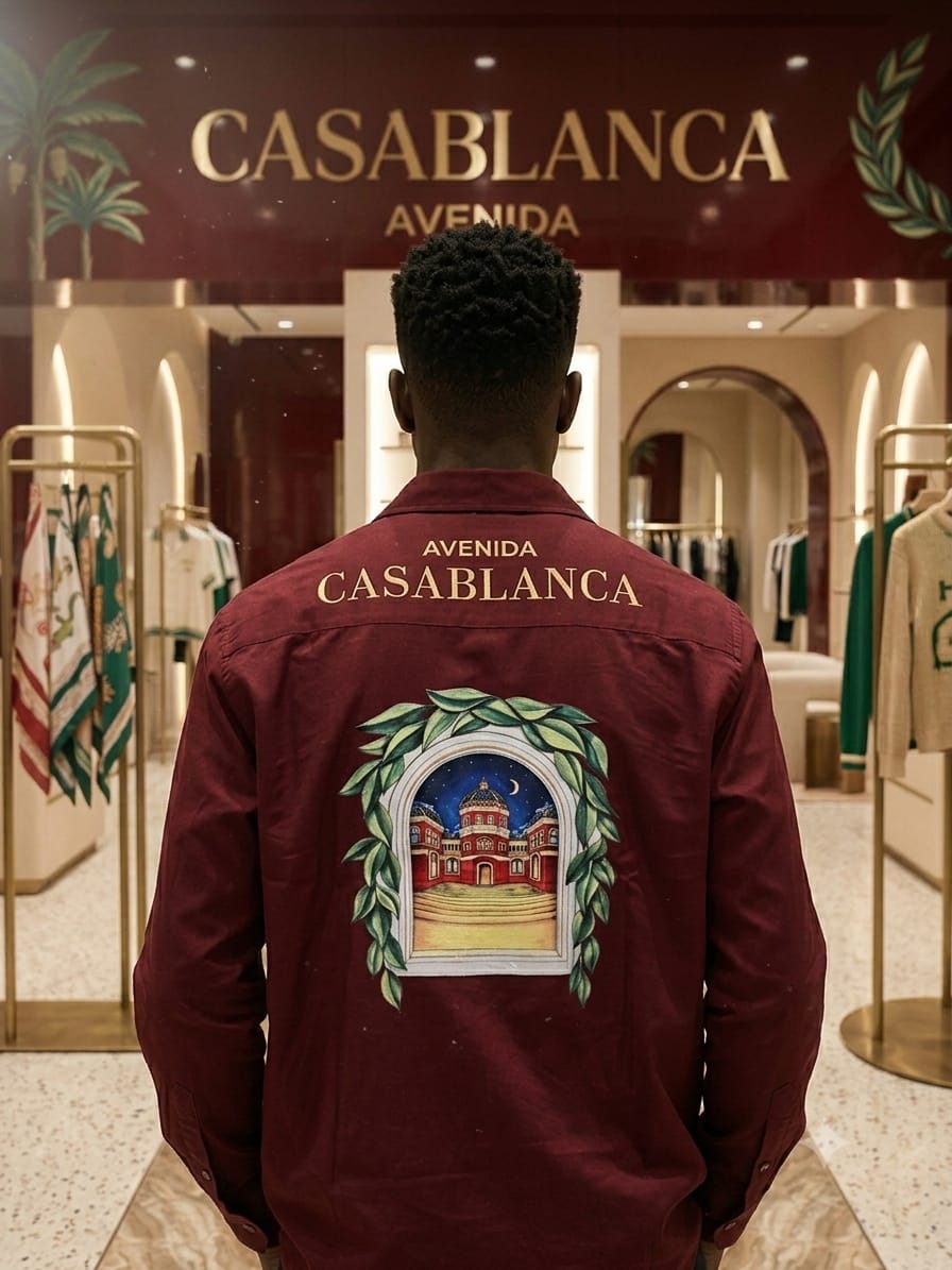Casablanca wine designer cotton shirt for business casual wear
