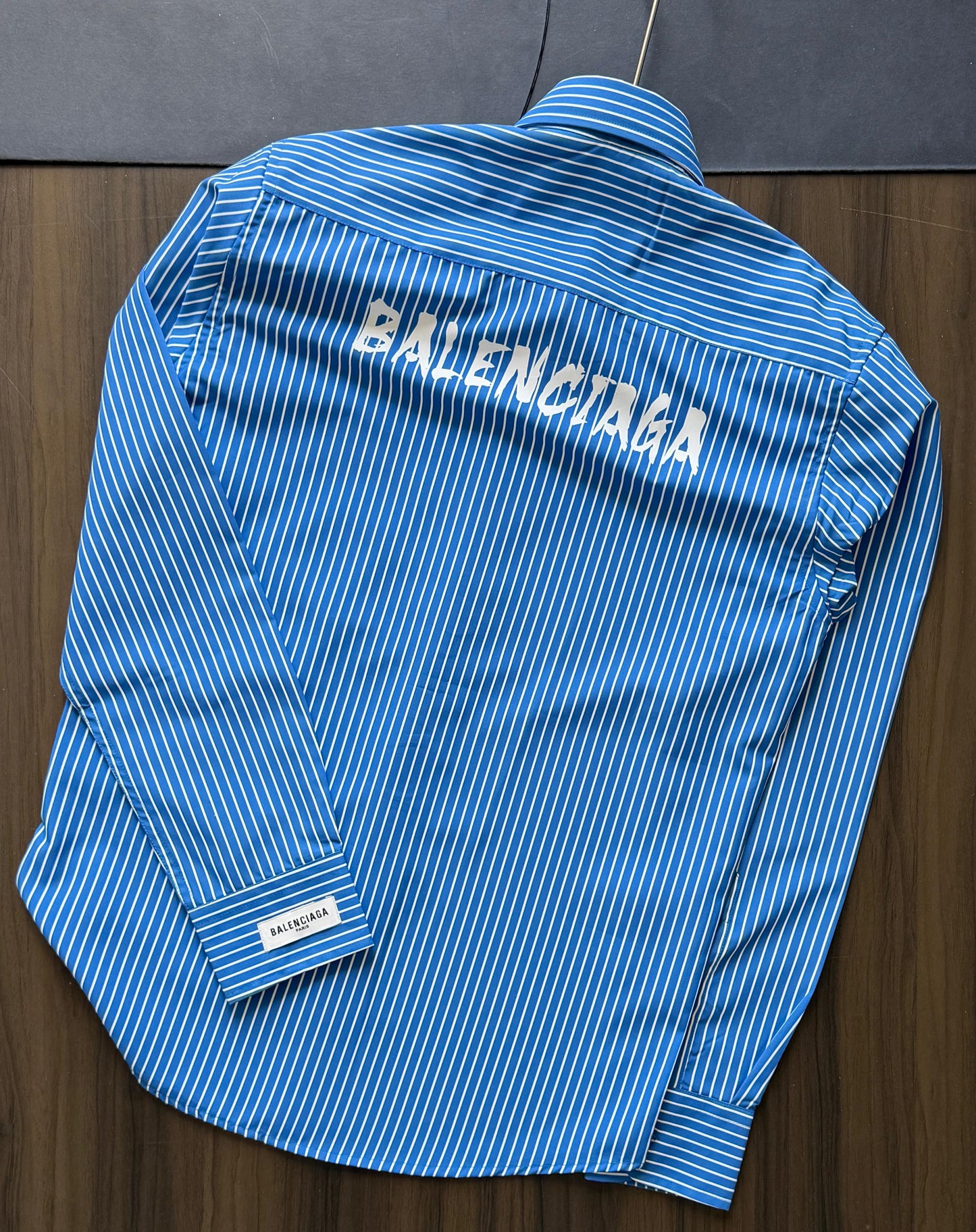 Luxury Balenciaga blue regular fit Raymond Oxford shirt
