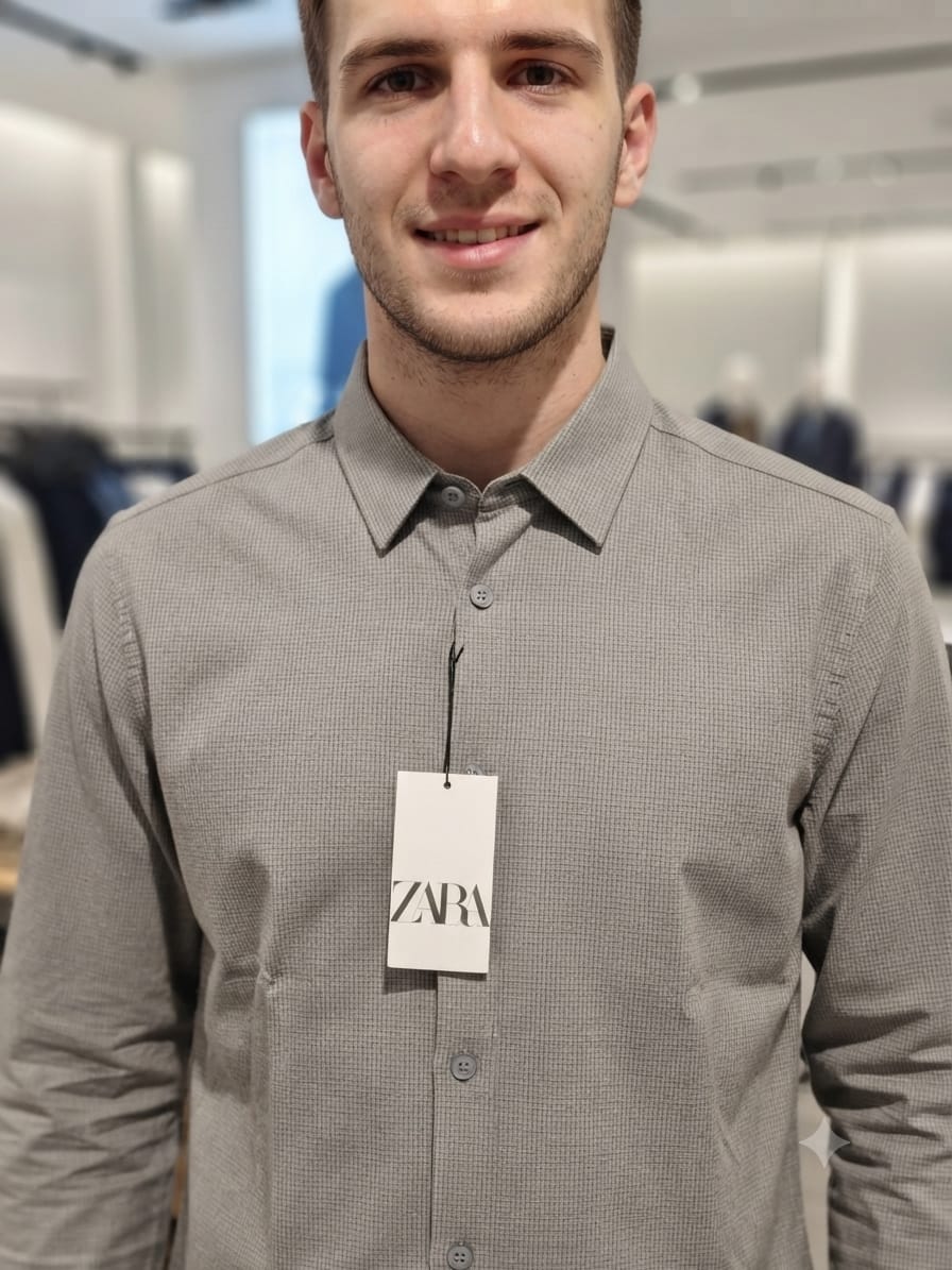 Premium light grey full sleeve formal shirt for men
