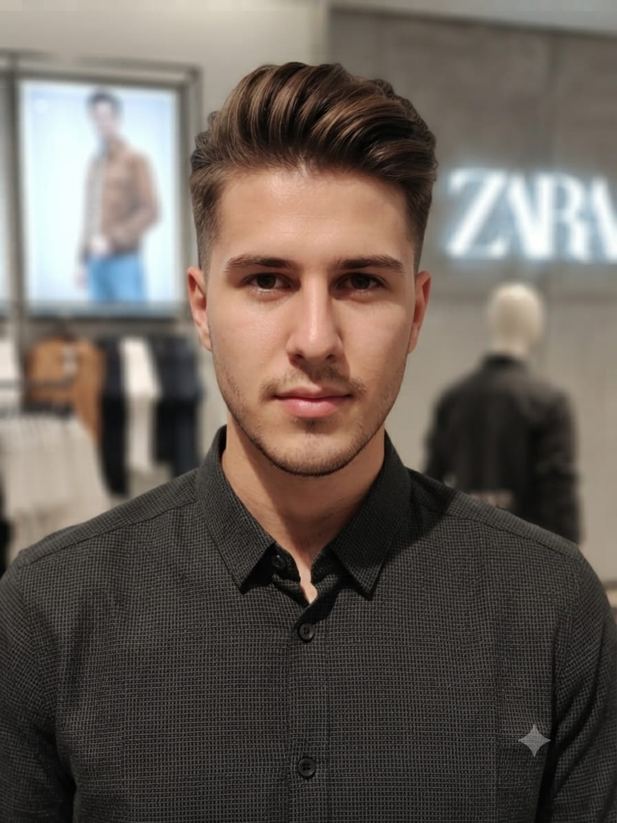 Men's black textured cotton lycra casual shirt for office and party wear
