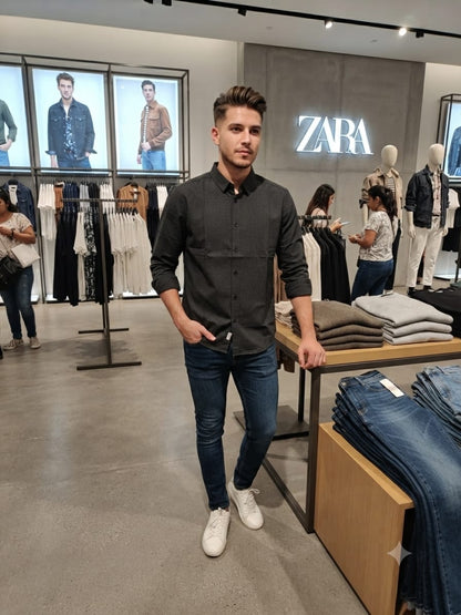 Premium black full sleeve formal shirt for men by ZARA
