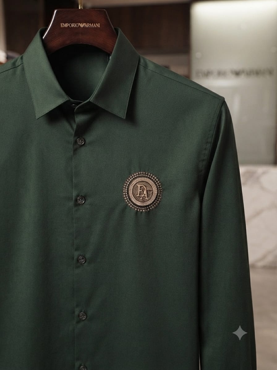 Premium Dior olive green full sleeve Crush cotton shirt for men
